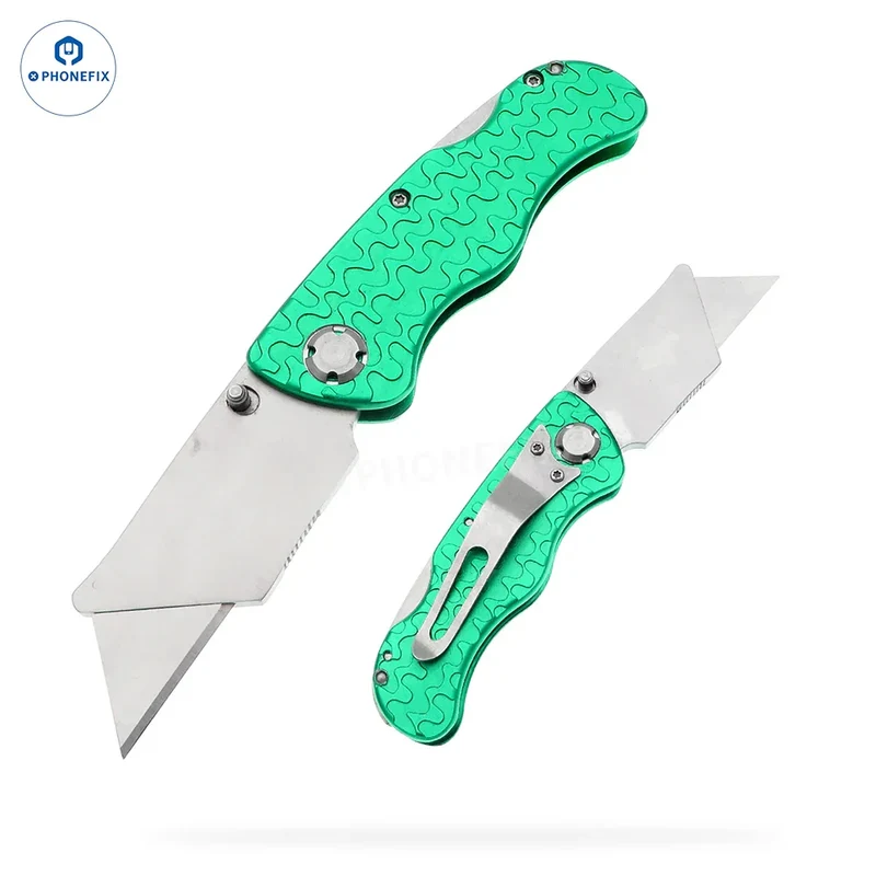 Couteau utilitaire pliant multifonctionnel à manche en métal