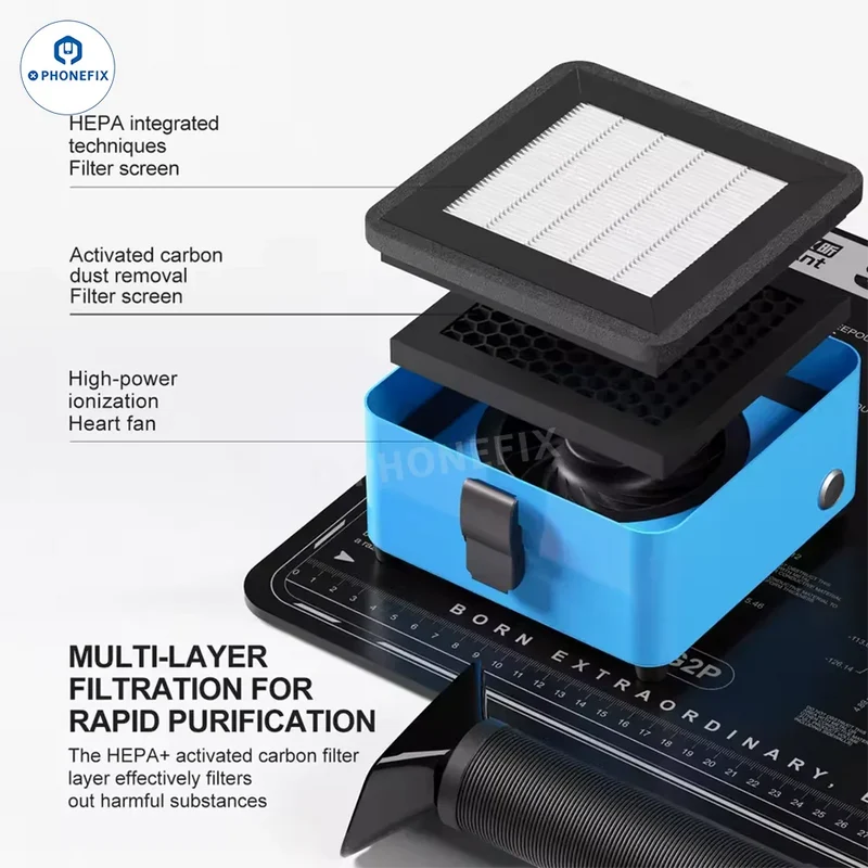 Extracteur de fumées de bureau MaAnt YL01 pour la réparation de soudure de téléphones