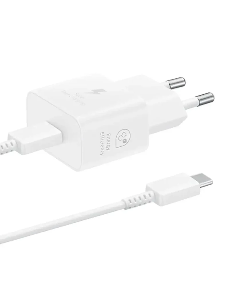 Kit chargeur Samsung Galaxy Type-C (25W) + Câble USB-C (3A/1m) BLANC