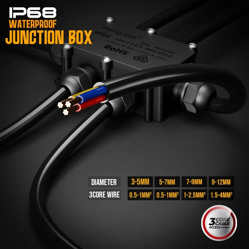 Boîte de Jonction Étanche IP68 pour Câble Électrique ~5599