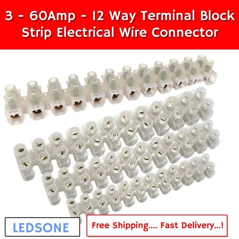 Connecteur borne fil électrique 12 voies bloc cale d'éclairage 3A-60A ~2227