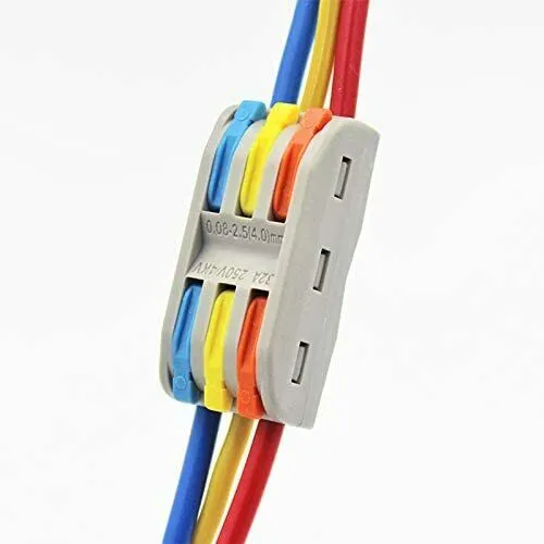 Connecteur Électrique Rapide 3 Voies à Levier – Clipsable et Réutilisable ~2038