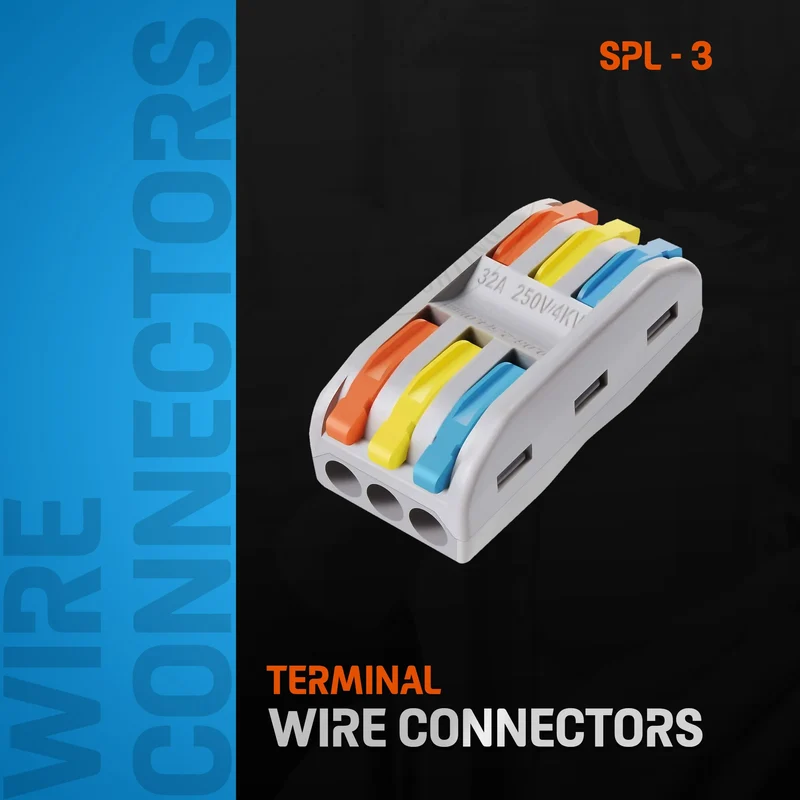 Connecteur Électrique Rapide 3 Voies à Levier – Clipsable et Réutilisable ~2038