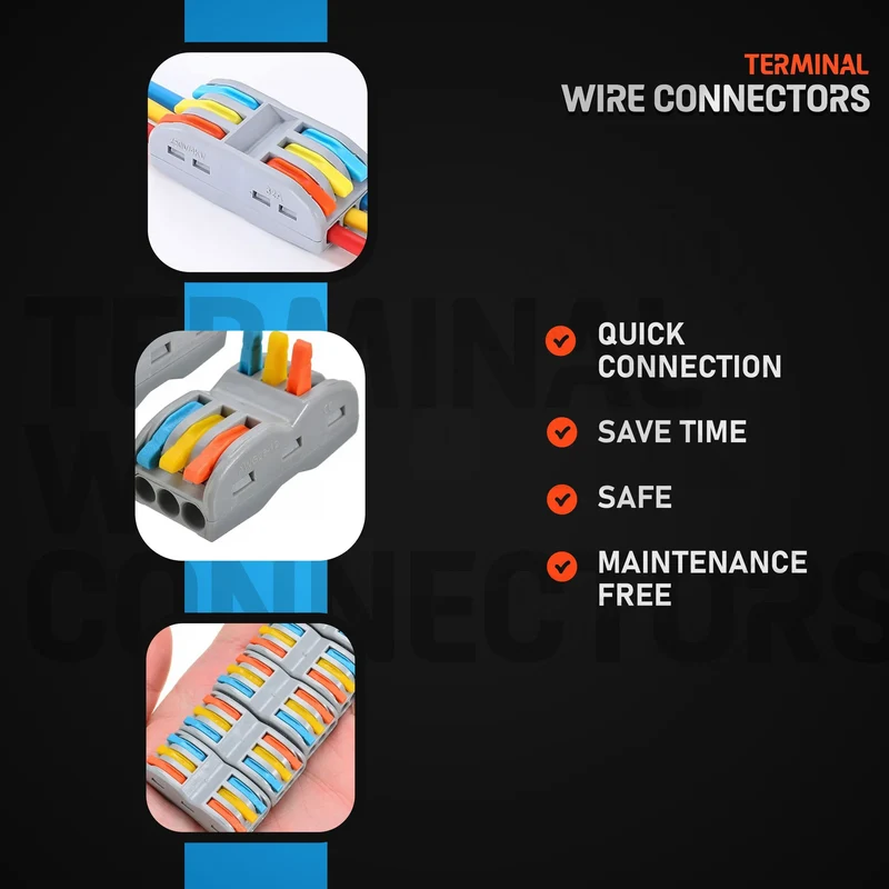 Connecteur Électrique Rapide 3 Voies à Levier – Clipsable et Réutilisable ~2038