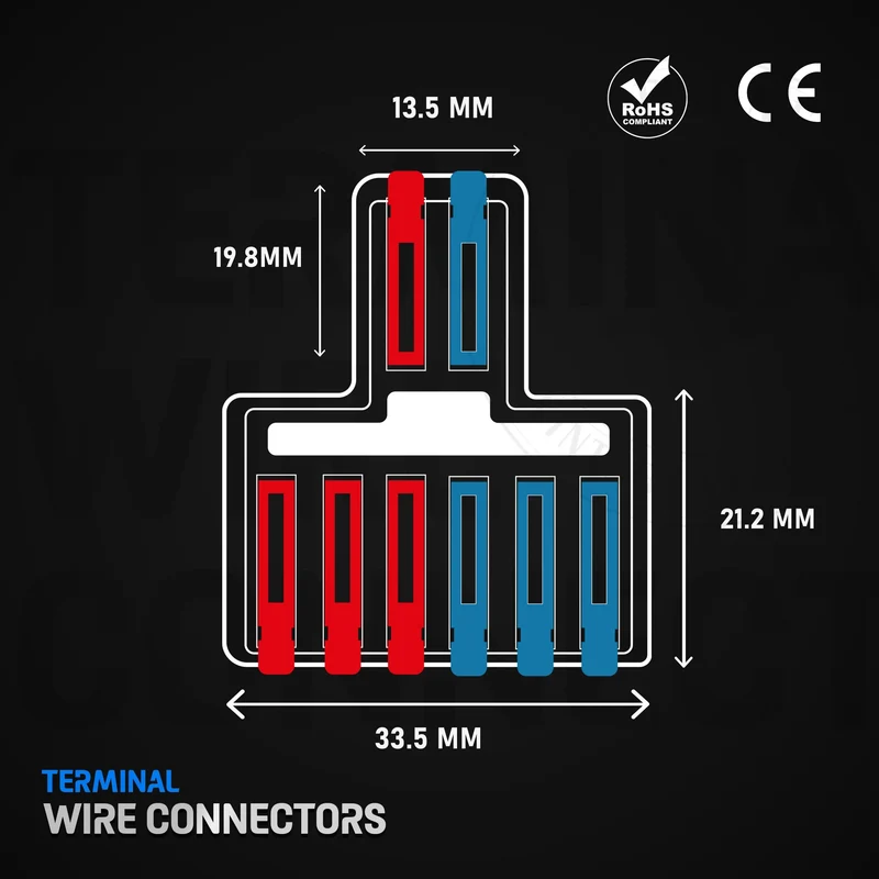 Connecteur 2to6 Sortie Séparateur de Fil Bloc de Bornier Compact Câblage ~1747