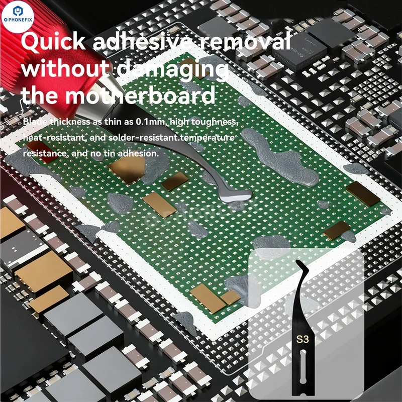 Kit de lames de réparation mobile i2C Q1 Q2 pour le décollement de colle des circuits imprimés, des processeurs et des circuits intégrés.