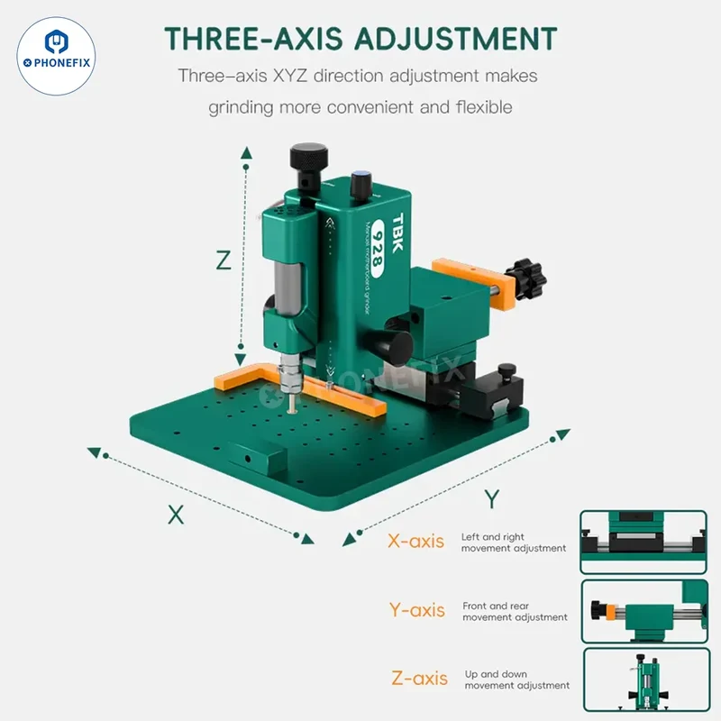 Machine de meulage de puces CPU pour cartes mères de téléphones intelligents TBK 928