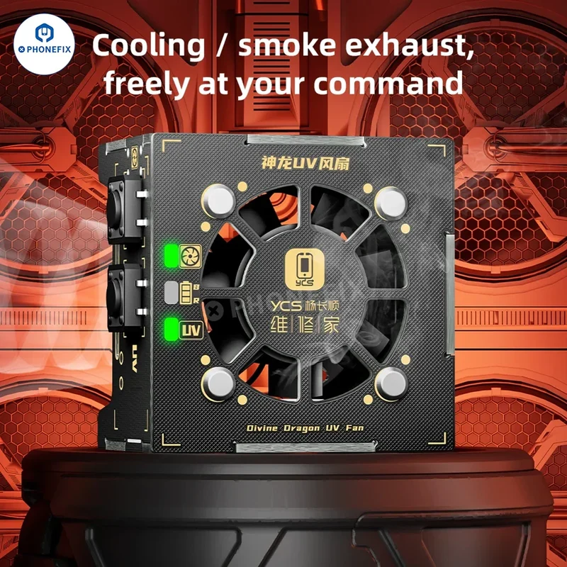 Ventilateur UV YCS Divine Dragon avec refroidissement et polymérisation 2 en 1 pour la réparation de téléphones