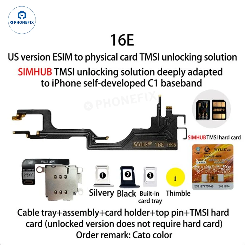 Kit WYLIE iPhone 14-17 eSIM vers 2 SIM MEP compatible avec la puce DB UltraSnow