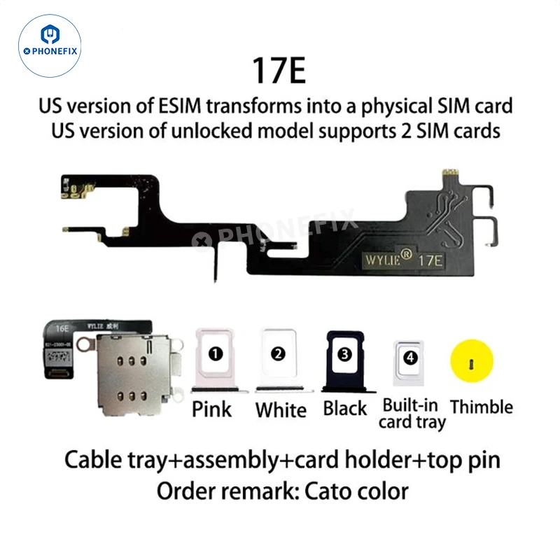 Kit WYLIE iPhone 14-17 eSIM vers 2 SIM MEP compatible avec la puce DB UltraSnow