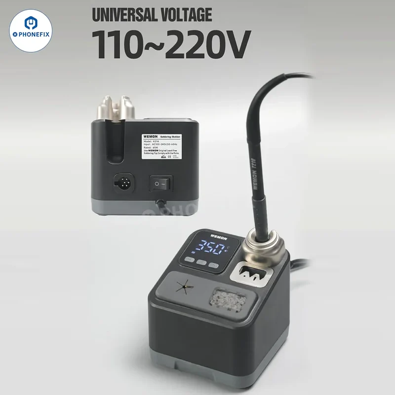 Station de soudage WEMON K21A avec pointes de fer à souder C210 pour la réparation de téléphones