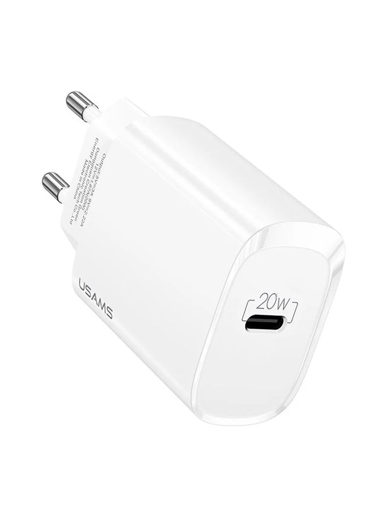 Chargeur Rapide PD USB-C (20W) USAMS US-CC131 Blanc