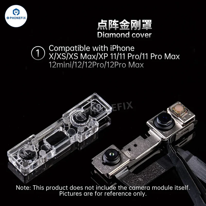 Protection d'objectif YCS pour caméra frontale iPhone, modèle Diamond Dot Matrix, à matrice de points