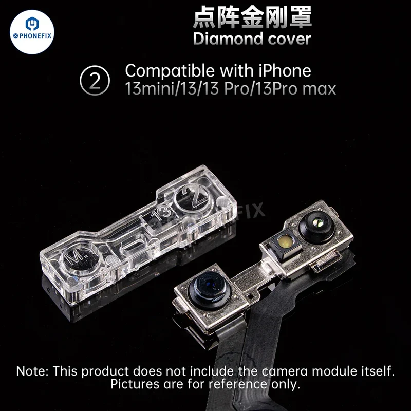 Protection d'objectif YCS pour caméra frontale iPhone, modèle Diamond Dot Matrix, à matrice de points