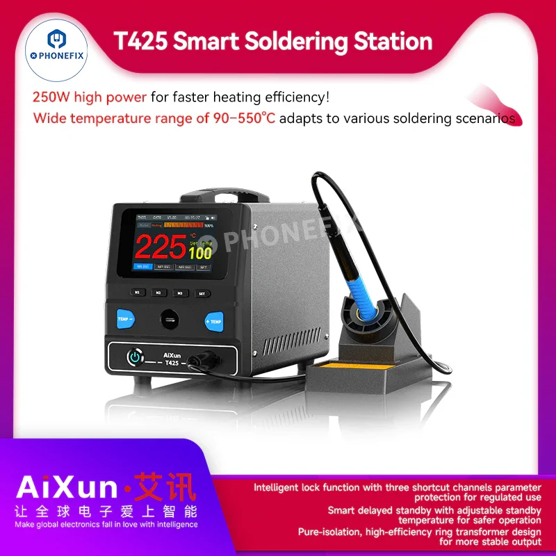 Station de soudage intelligente AIXUN T425 250W pour la réparation de téléphones portables