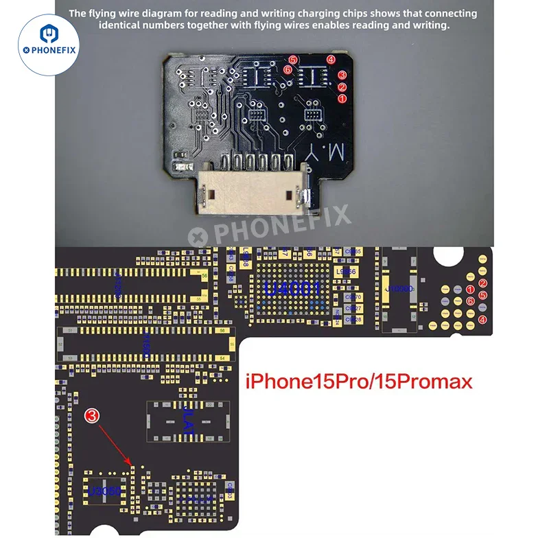 Outil de lecture et d'écriture de la puce EEPROM de charge YCS MY pour la réparation d'iPhone
