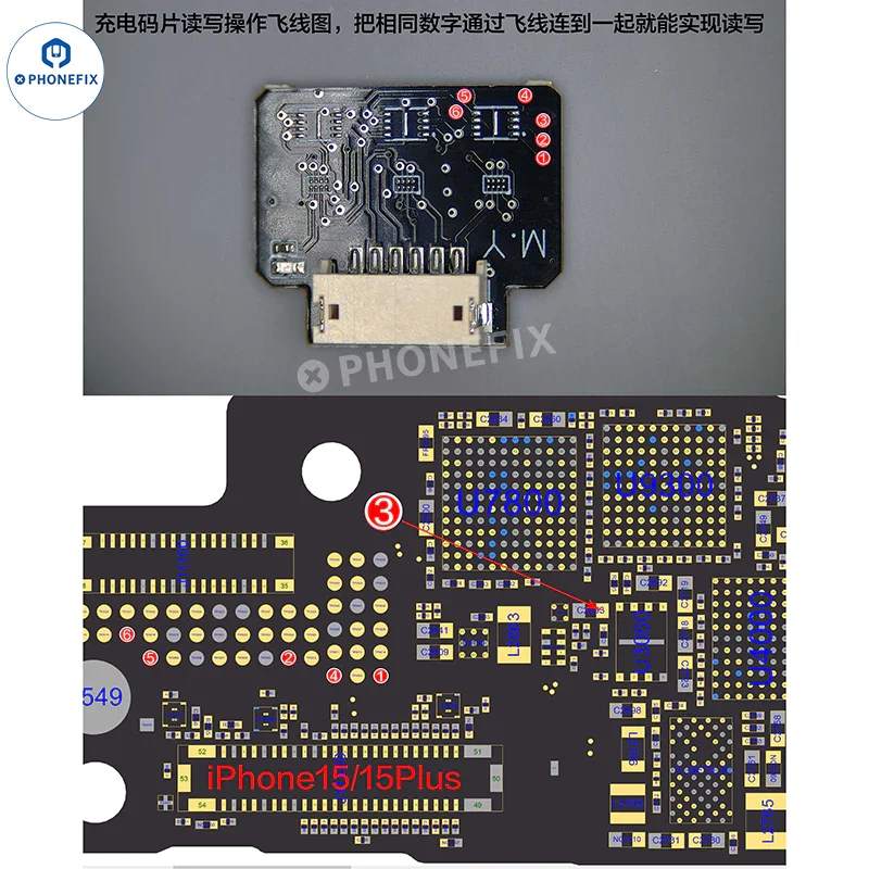 Outil de lecture et d'écriture de la puce EEPROM de charge YCS MY pour la réparation d'iPhone