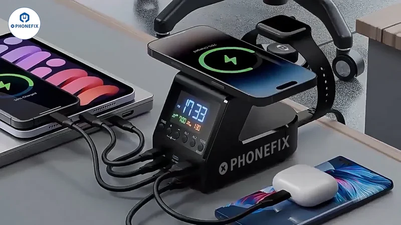 Chargeur rapide de bureau 240 W avec charge sans fil pour téléphone et montre