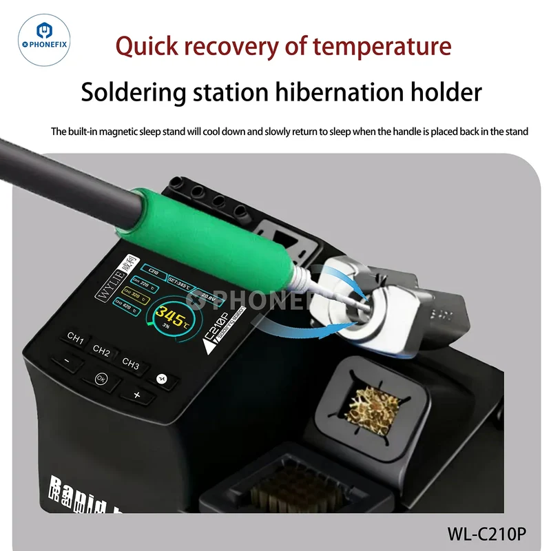 Station de soudage intelligente WYLIE C210P 200W pour la réparation de téléphones portables