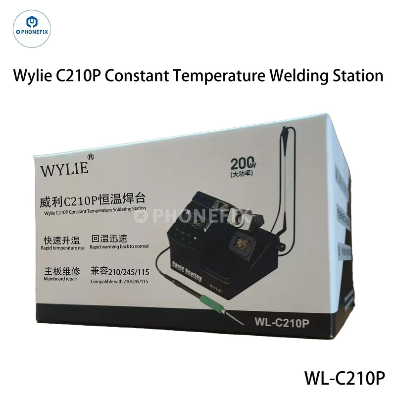 Station de soudage intelligente WYLIE C210P 200W pour la réparation de téléphones portables