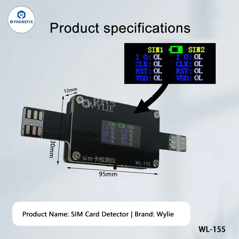 Testeur de carte SIM WYLIE WL-155 pour iPhone 14-17 Pro Max et Android