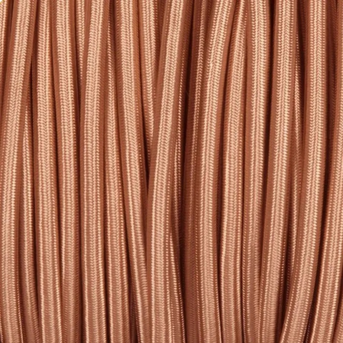 Câble flexible 1M/5M/10M 3 cœurs rond tissu tressé vintage or rose 0.75 mm ~ 3045