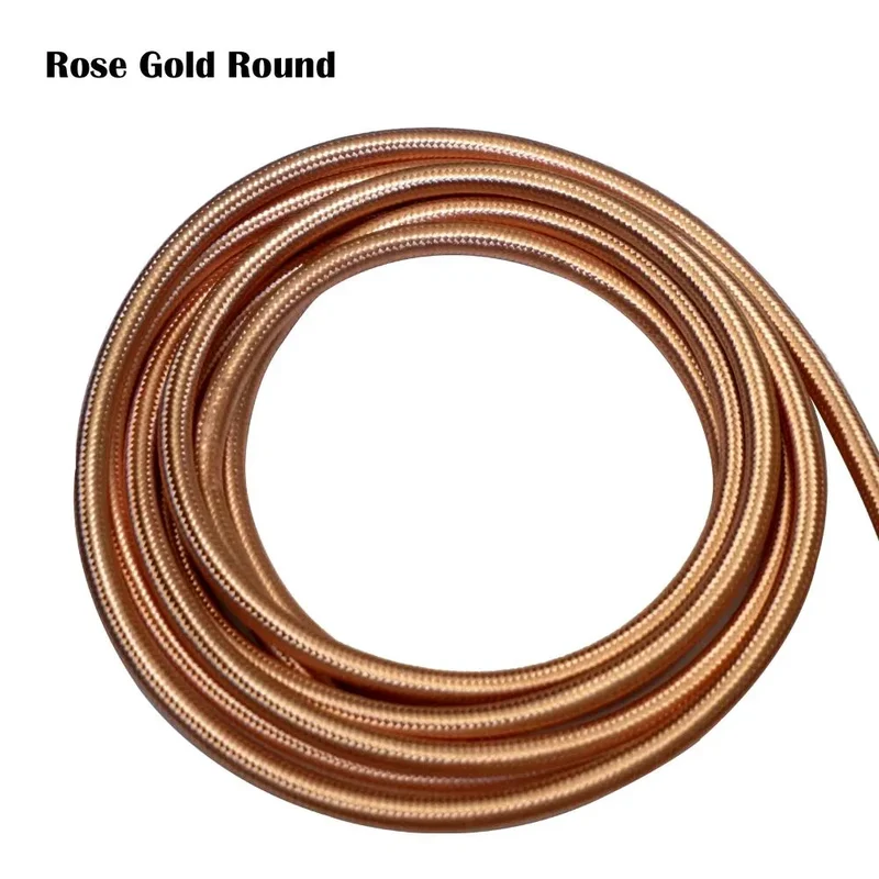 Câble flexible 1M/5M/10M 3 cœurs rond tissu tressé vintage or rose 0.75 mm ~ 3045