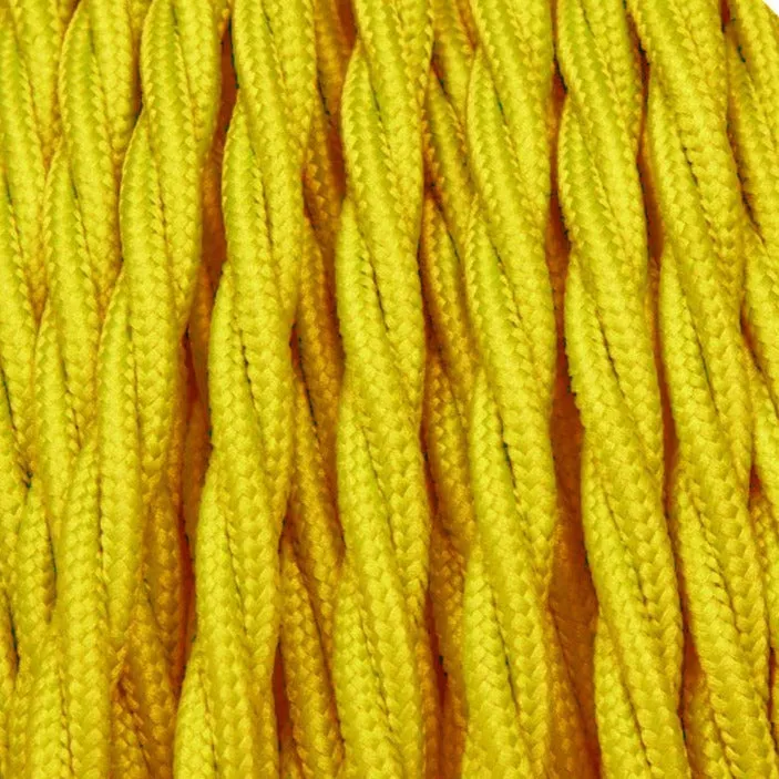 Câble électrique torsadé 1M/5M/10M 3 cœurs couleur jaune uni tissu 0,75 mm-4858