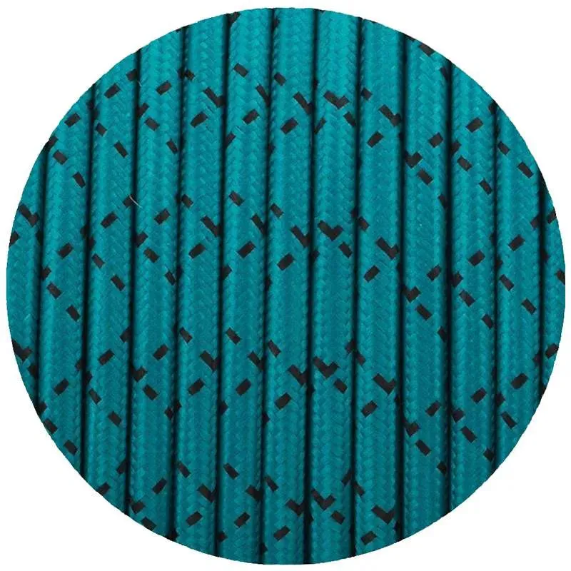 Câble flexible rond en tissu tressé Vintage, 1M/5M/10M, 3 cœurs, noir sarcelle, 0.75mm ~ 4551