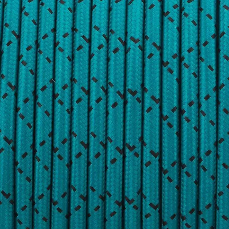 Câble flexible rond en tissu tressé Vintage, 1M/5M/10M, 3 cœurs, noir sarcelle, 0.75mm ~ 4551
