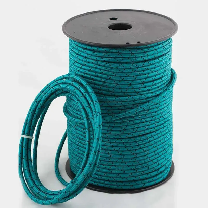 Câble flexible rond en tissu tressé Vintage, 1M/5M/10M, 3 cœurs, noir sarcelle, 0.75mm ~ 4551