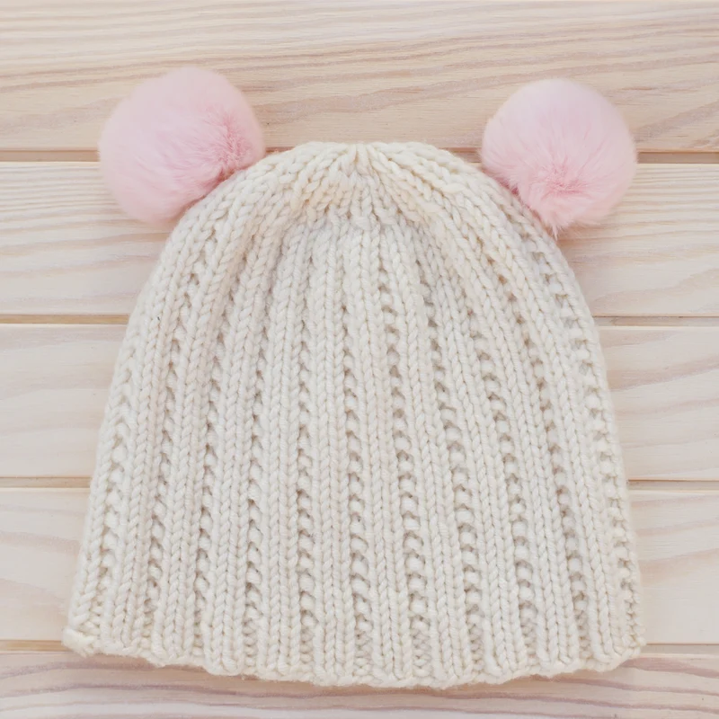 pompon en fourrure de lapin