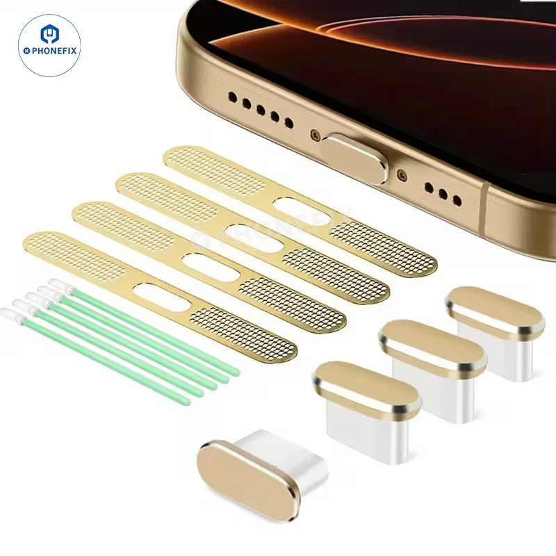 Cache anti-poussière pour haut-parleur USB-C avec grille de protection pour iPhone 17/16/15 et Android