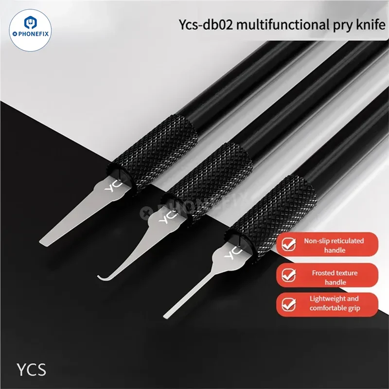 Jeu de lames de spudger YCS DB02 pour retirer la colle du processeur Nand IC du téléphone