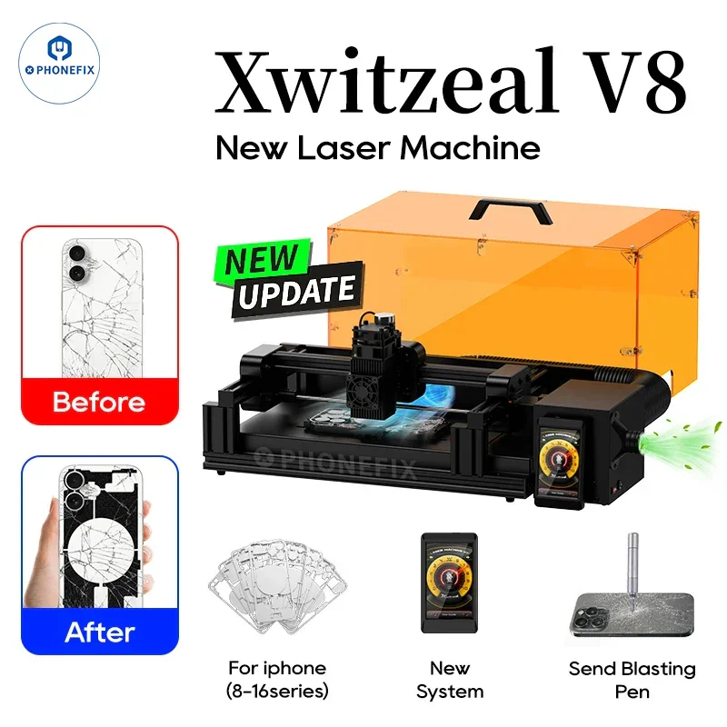 Machine laser Xwitzeal V8 Ultra pour le retrait de la vitre arrière de l'iPhone 8-16