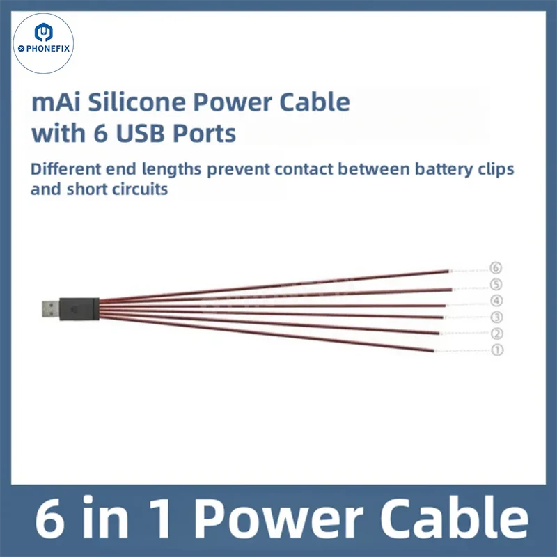 Câble d'alimentation YCS MAi 6 en 1 pour iPhone 6S - 17 Pro Max Android Huawei