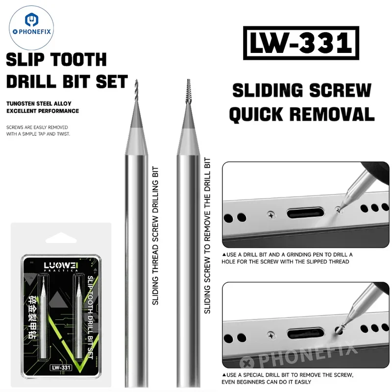Foret hélicoïdal pour retirer les vis dénudées de l'iPhone JTX SK-1 Screw Killer