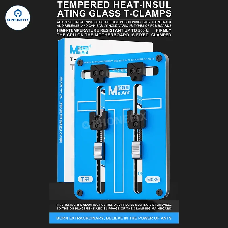 Support de téléphone à pince en verre trempé isolant MaAnt FY01 M085 pour circuit imprimé