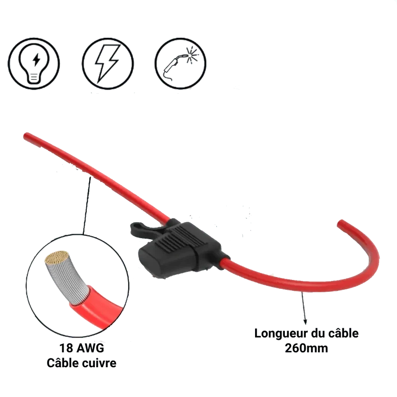 Porte fusible en ligne pour voiture