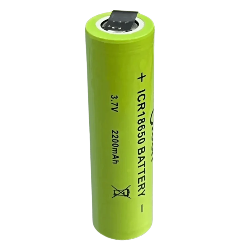 Batterie ICR18650 Li-ion 3.7V 2200mAh avec languettes à souder