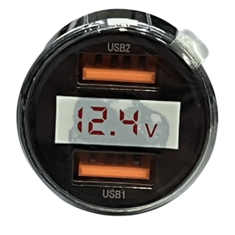 Chargeur allume cigare 12-24V voiture 45W 2x USB affichage LED