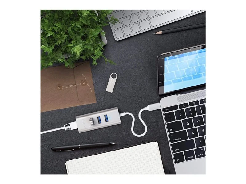 SATECHI Hub Type-C 3xUSB&Ethernet Silver