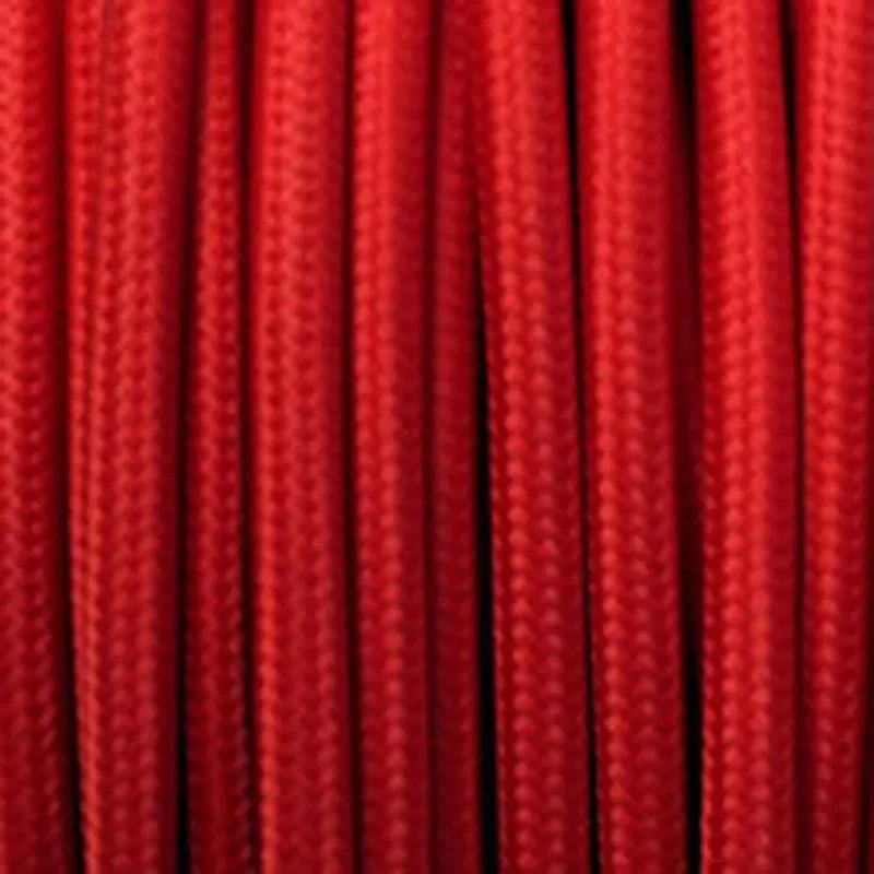 Câble flexible rouge 3 noyaux rond tissu tressé vintage 0,75 mm-3226