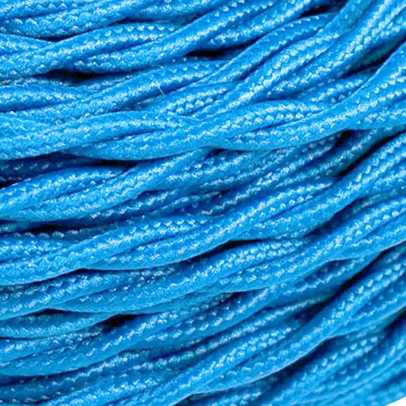 LESone Câble électrique textile torsadé 3x0,75 mm² bleu 5 m ~4807