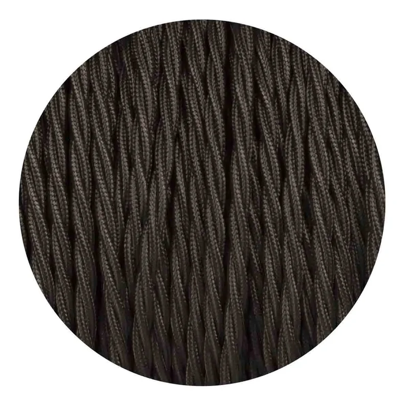 LEDSone Câble Électrique Textile Torsadé Noir 3x0,75 mm² ~ 1152