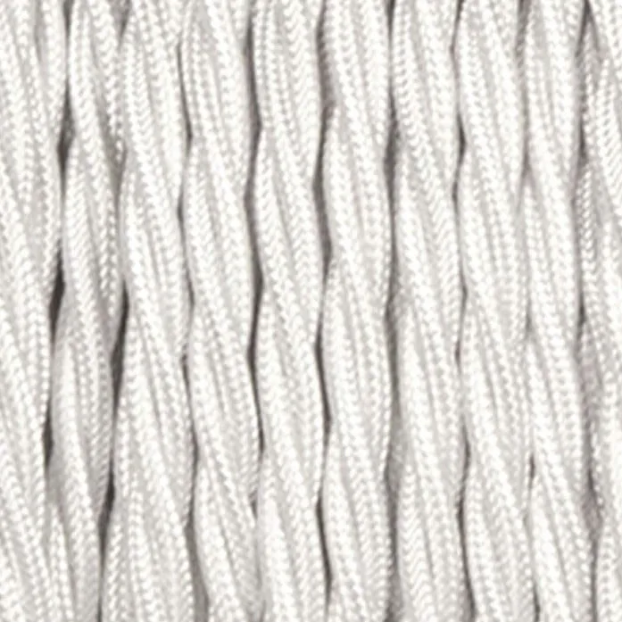 Câble électrique textile torsadé blanc 3x0,75 mm² – Vintage ~ 3061