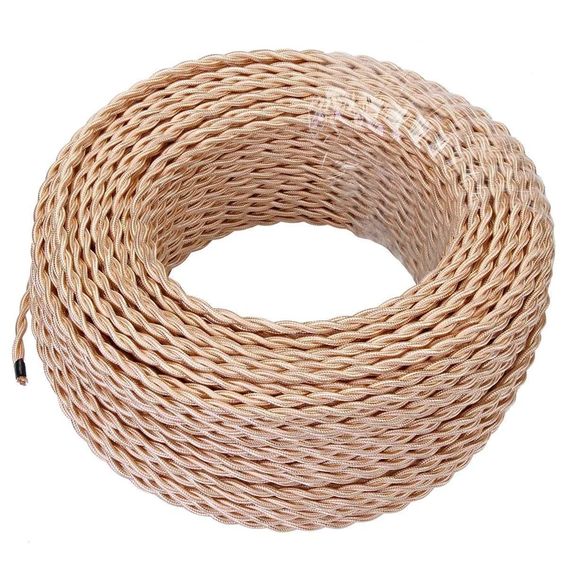 LEDSone Câble Électrique Textile Torsadé Rose Gold 3x0,75 mm² ~ 3063