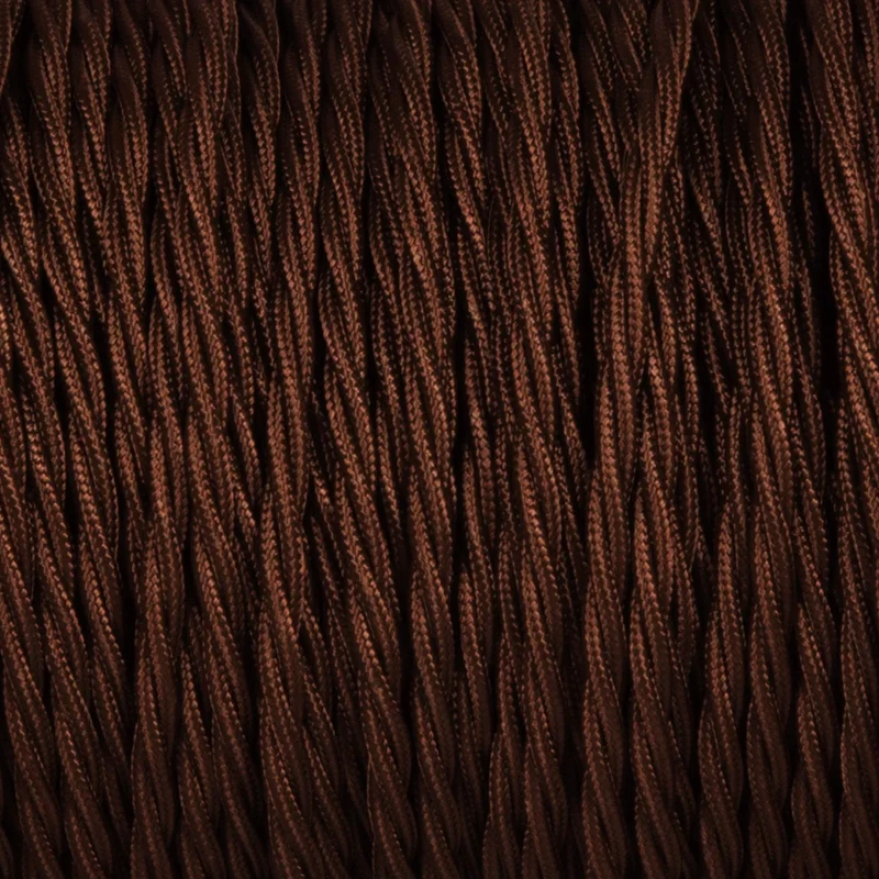 Câble électrique torsadé 3 cœurs recouvert couleur marron foncé tissu 0,75 mm-3066