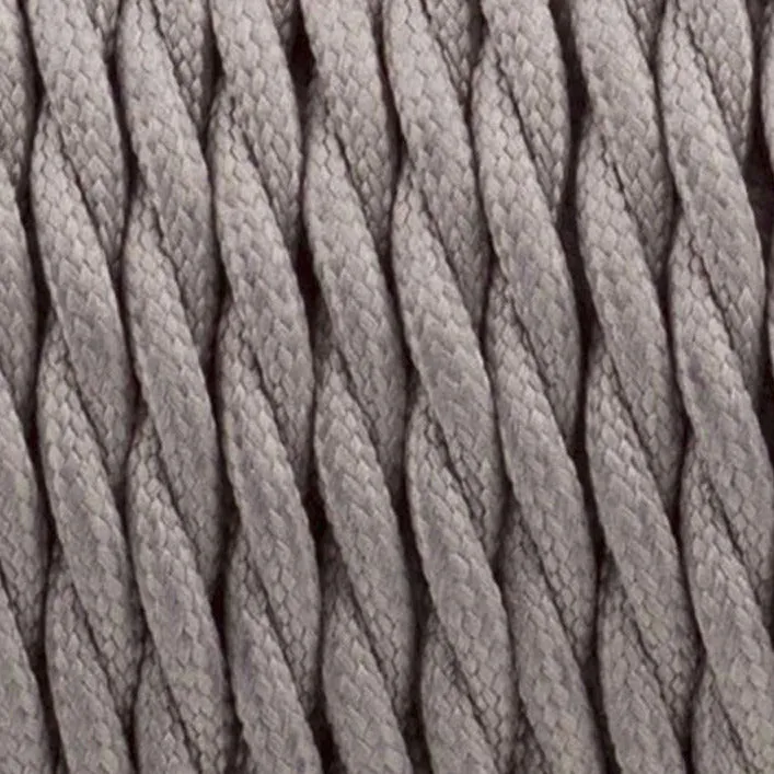 Câble électrique torsadé 3 noyaux couleur gris tissu solide 0,75 mm-3053