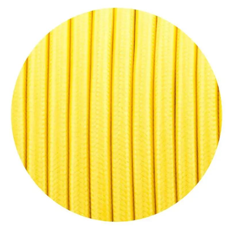 Câble flexible jaune clair tissu tressé rond vintage 5 m 3 noyaux 0,75 mm-4580